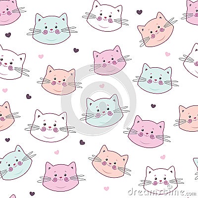 Cats. Kids cartoon vector background. Vector Illustration